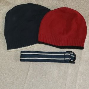 🏷 Two Knit Hats & Canvas Belt